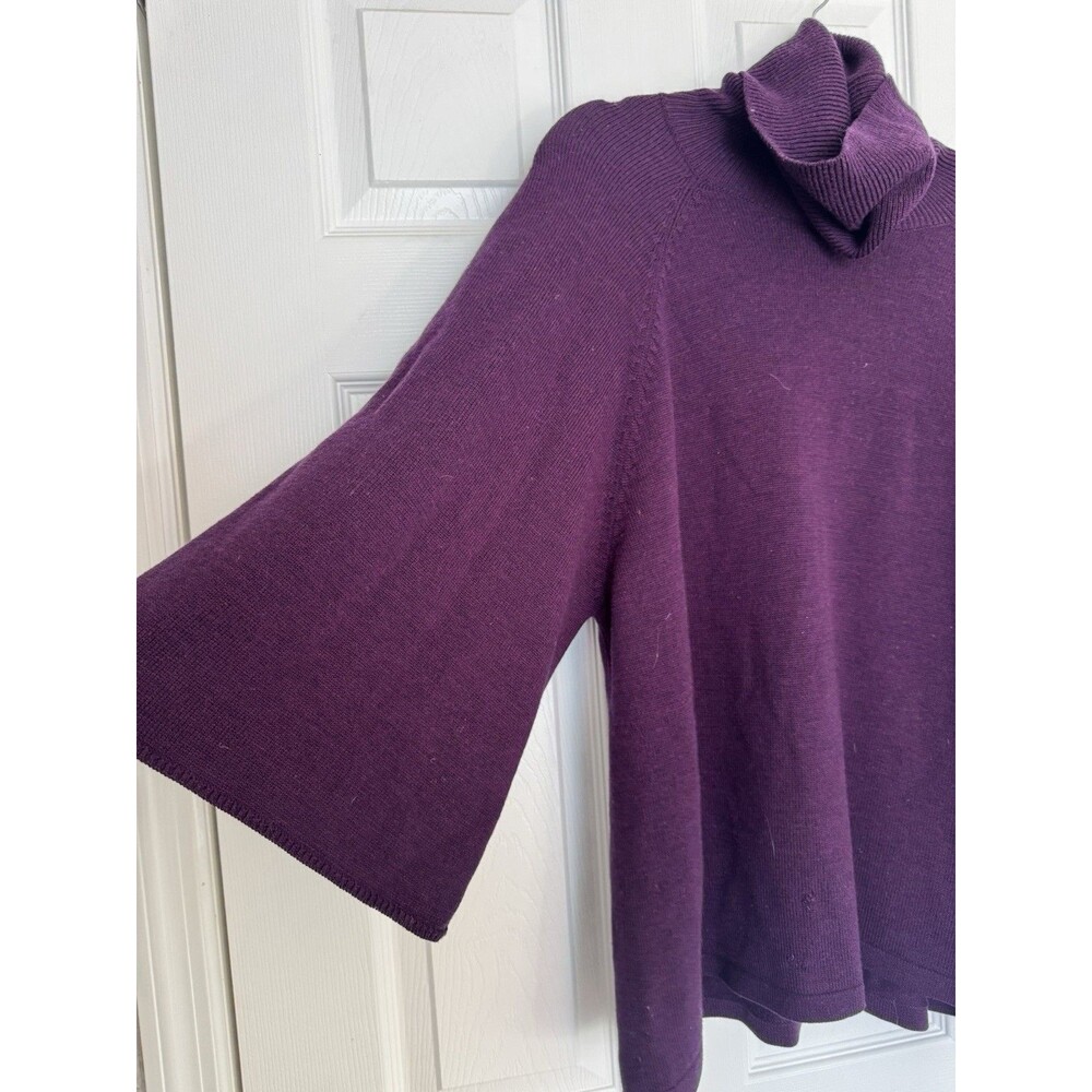 Eileen Fisher Large Womens Dark Purple Sweater Merino Wool - Picture 5 of 10